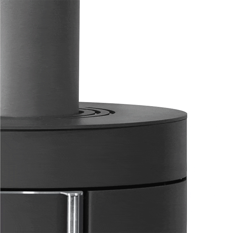 Justus Kaminofen mit verschiedenen Abdeckplatten