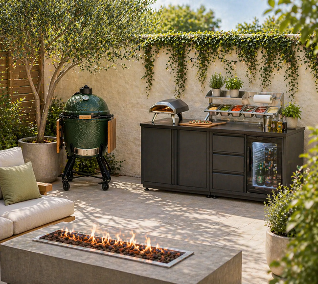 grüner Keramikgrill der Marke Big Green Egg