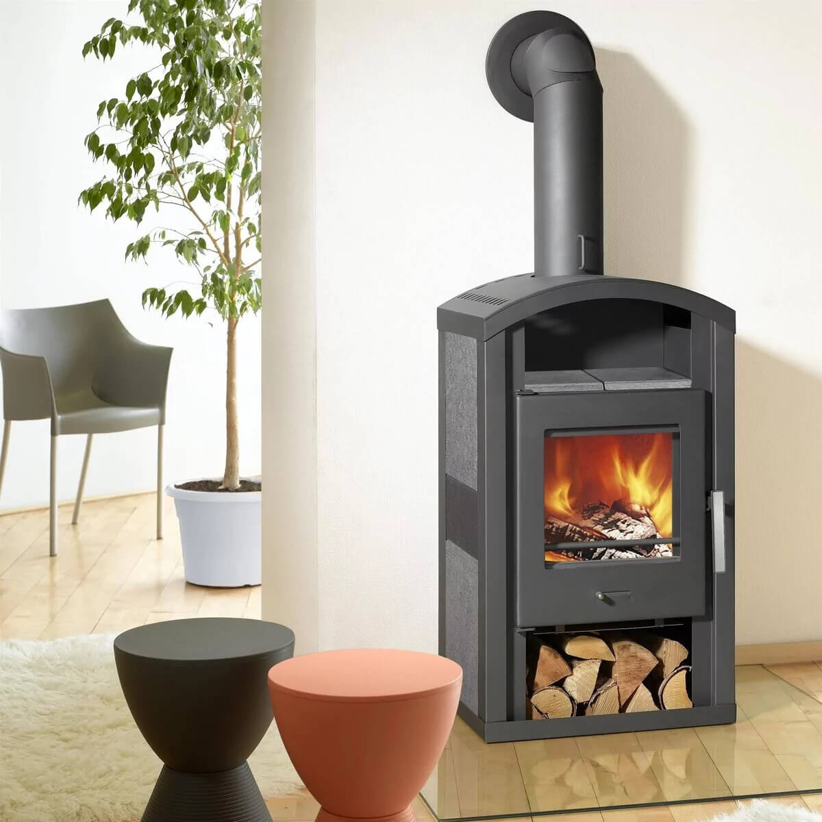 Wamsler Kaminofen in Naturstein 6 kW