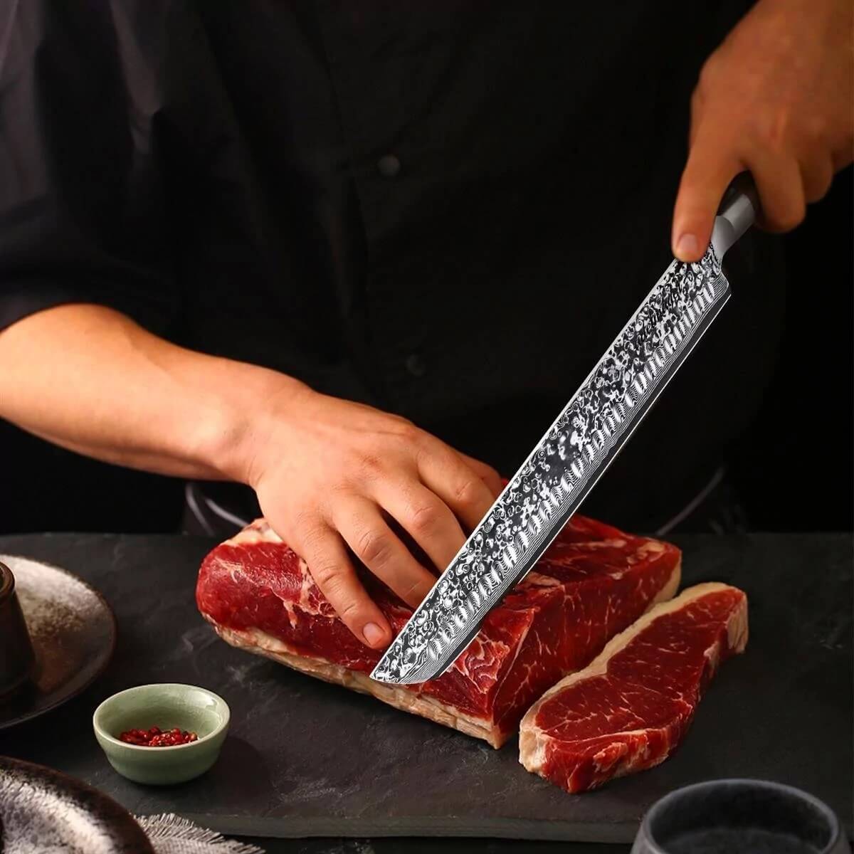 adelmayer® Brisketmesser beim Steak schneiden