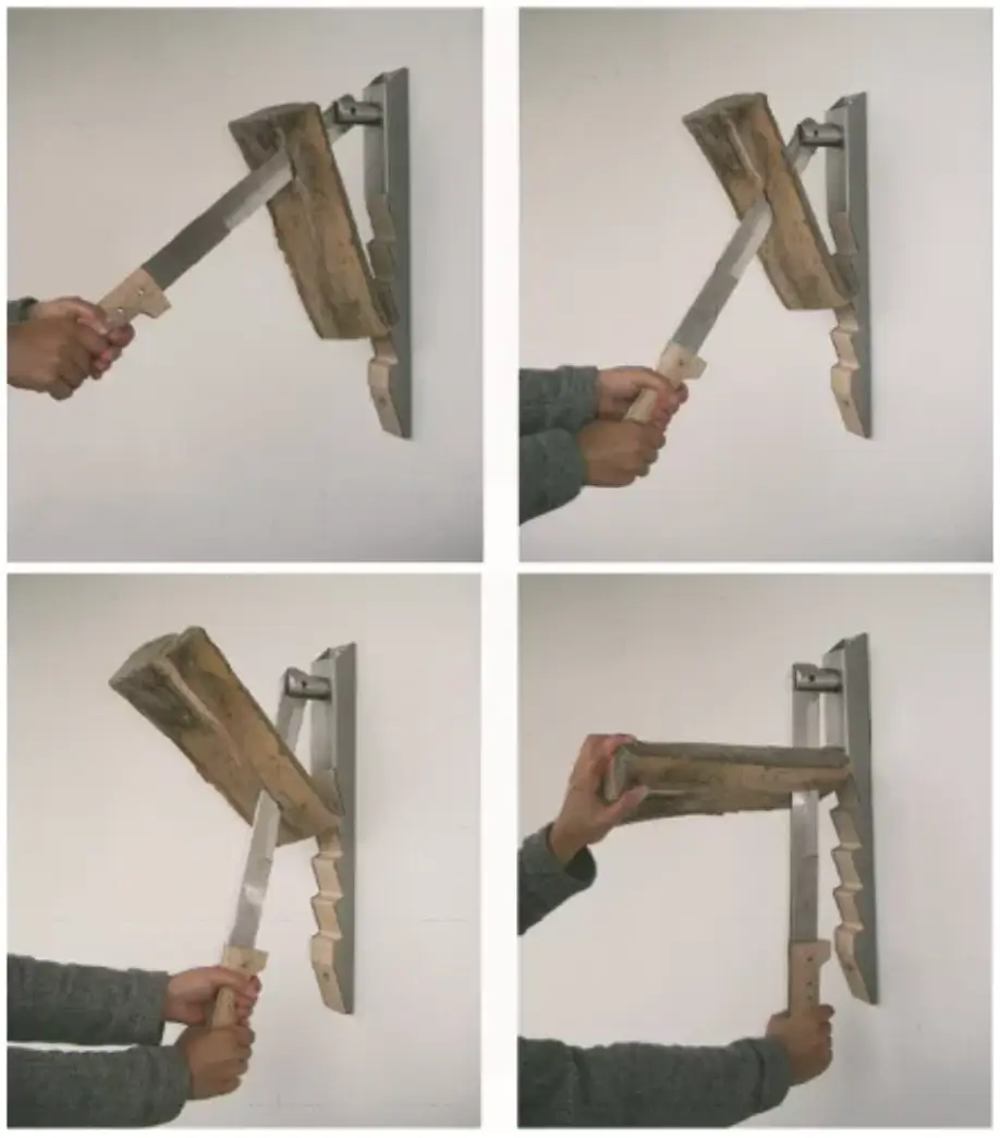 Darstellung zur Handhabung eines Holzspalters von Red Anvil