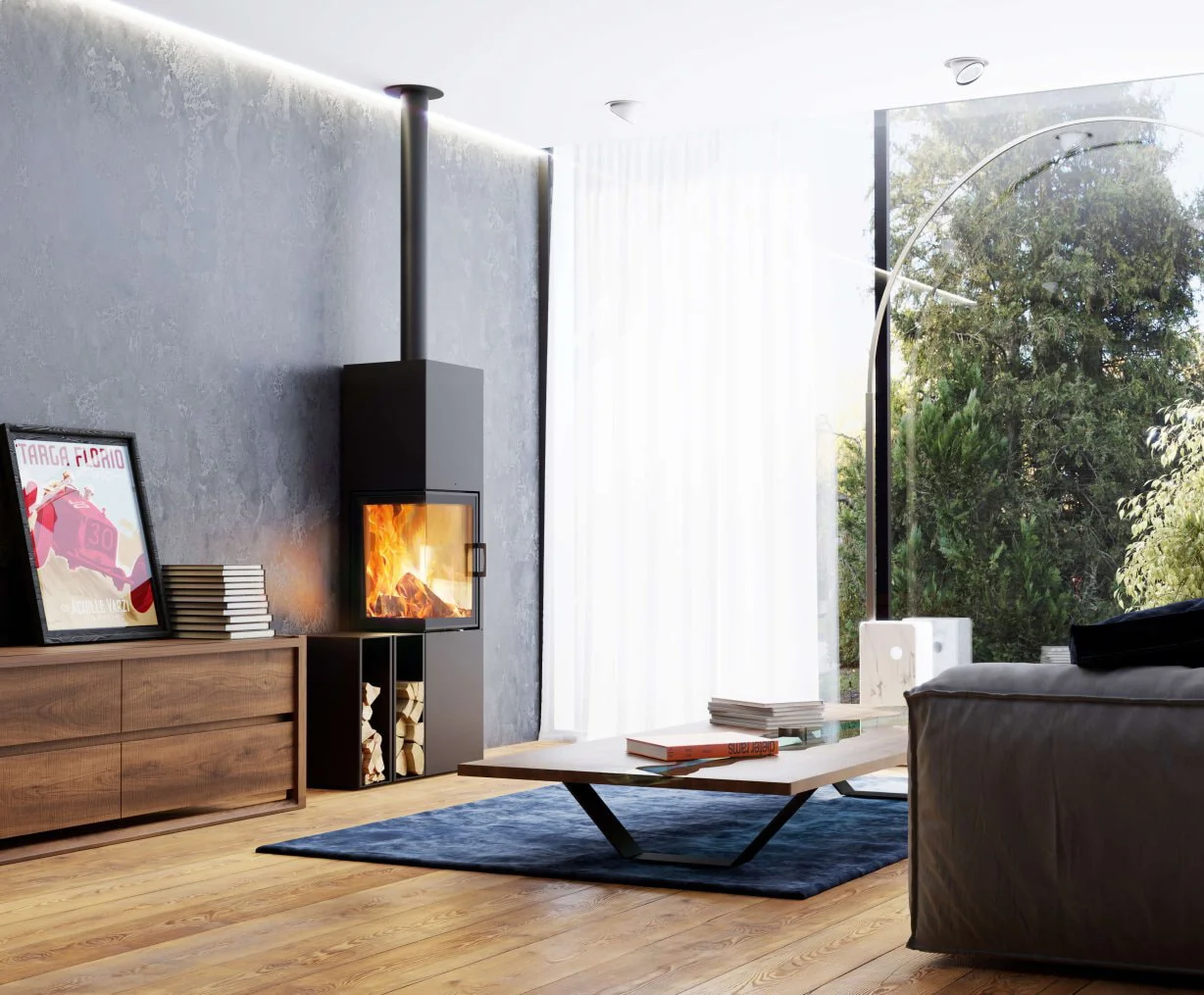 Drehbarer Kaminofen Austroflamm Slim 3.0 - 5 kW