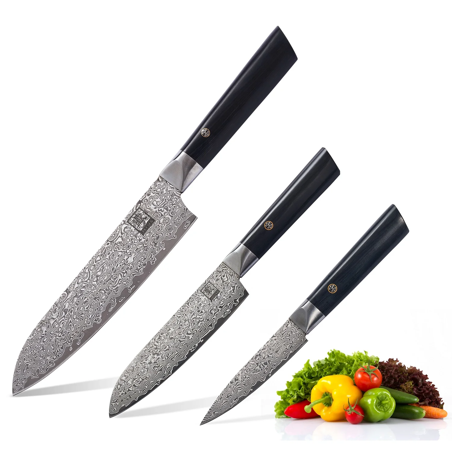 Oleio Zayiko Black Edition - 3er Set mit Messerblock