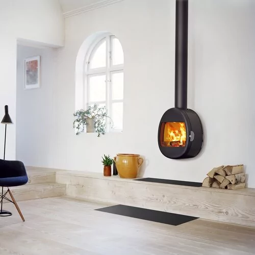 Kaminofen Scan 66 1 Wall als Wandmodell inklusive Beschlag schwarz