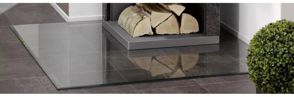 kaminbodenplatte funkenschutzplatte aus glas