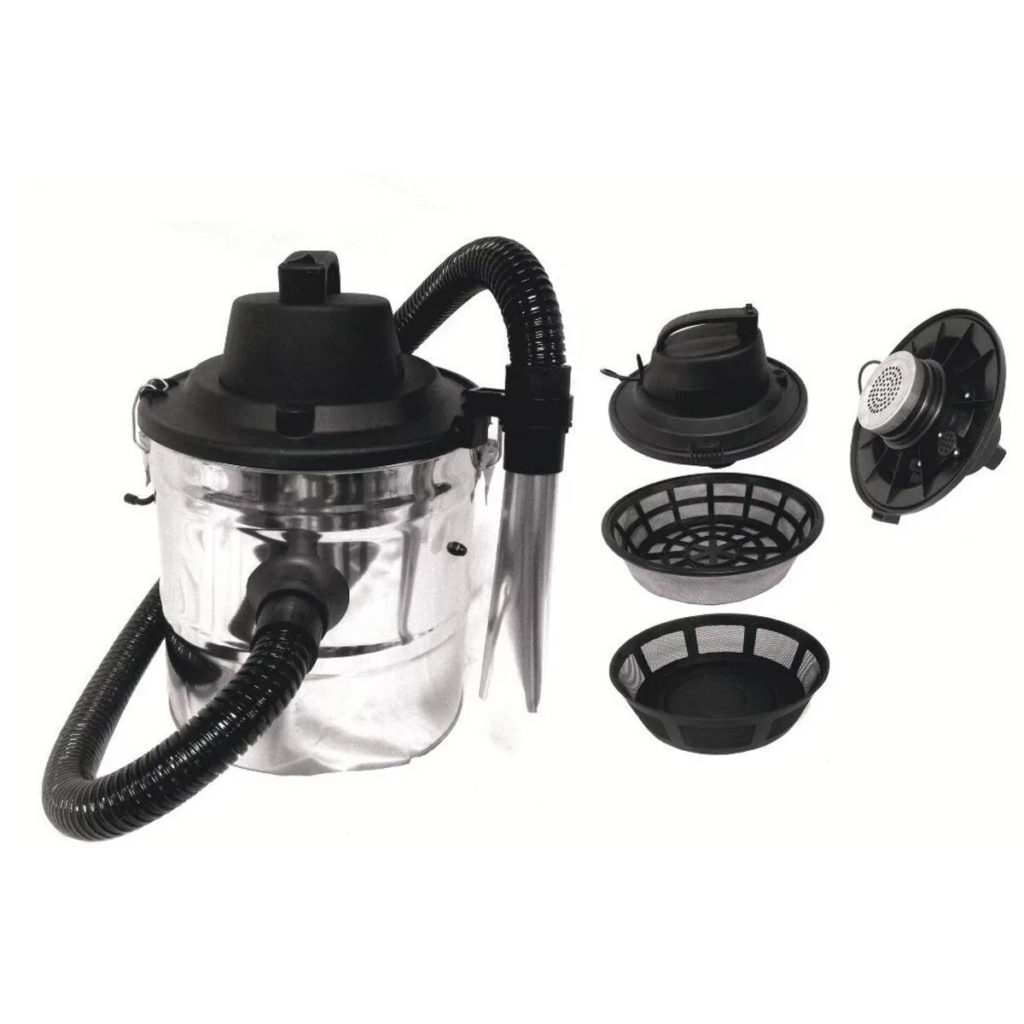 Schwarzer Aschesauger mit mehreren Bestandteilen