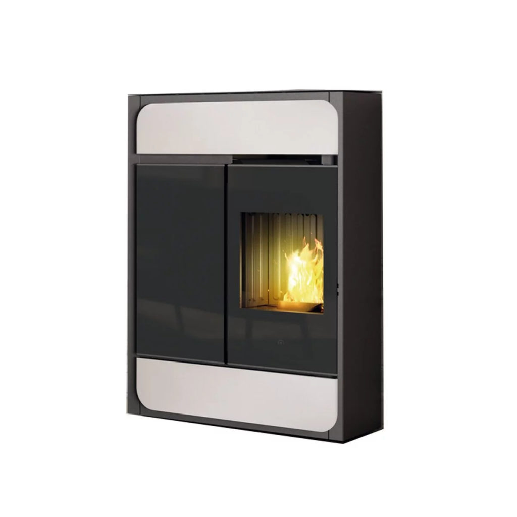 Pelletofen von Edelkamin in schwarz und beige