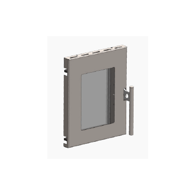 Heiztür mit dreifach verglastem Sichtfenster