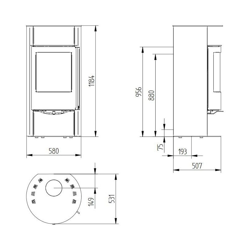 Kaminofen Jydepejsen Orion Stahl - 7 kW