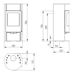 Kaminofen Jydepejsen Orion Stahl - 7 kW