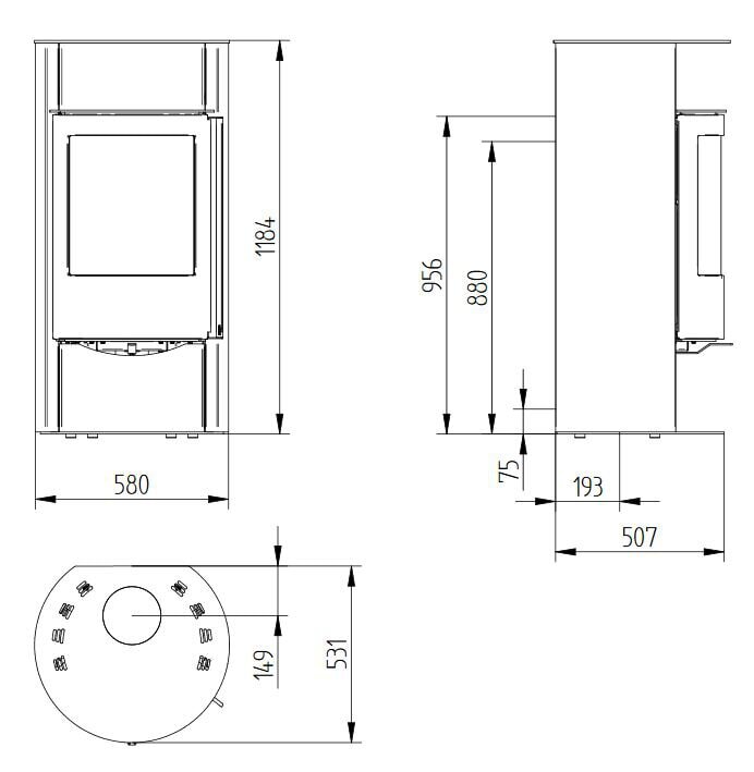 Kaminofen Jydepejsen Orion Stahl - 8 kW
