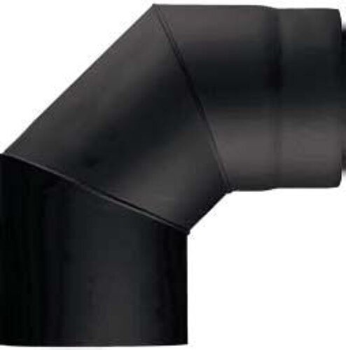 Rauchrohrbogen 90° Ø120 x 2 mm, Farbe schwarz