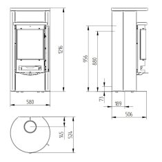 Kaminofen Jydepejsen Orion Speckstein - 7 kW