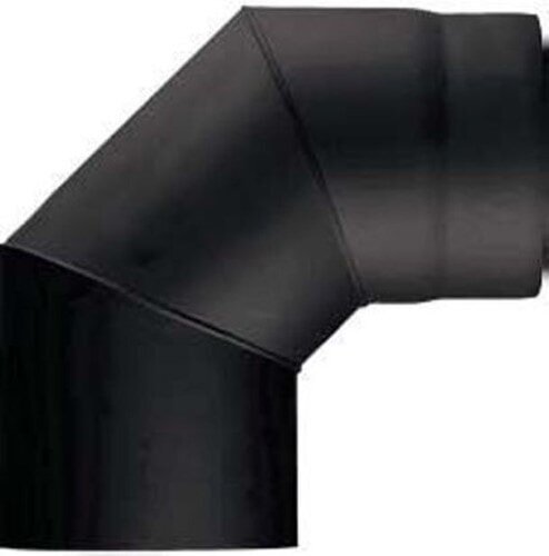 Rauchrohrbogen 90° Ø130 x 2 mm, Farbe schwarz