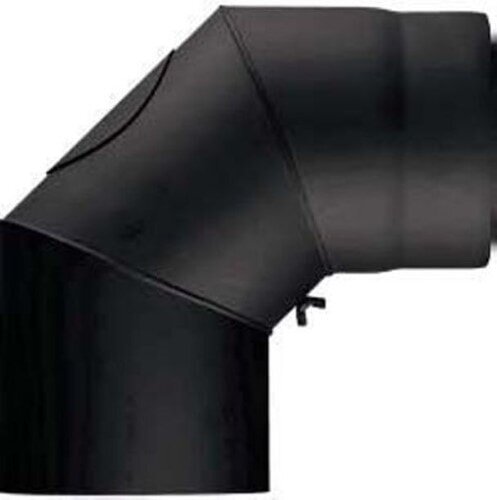 Rauchrohrbogen 90° Ø160 x 2 mm, Farbe schwarz