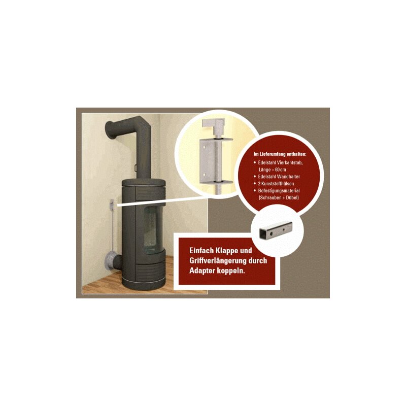 CB Griffverlängerung für Klappensystem, Länge 60cm, Edelstahl