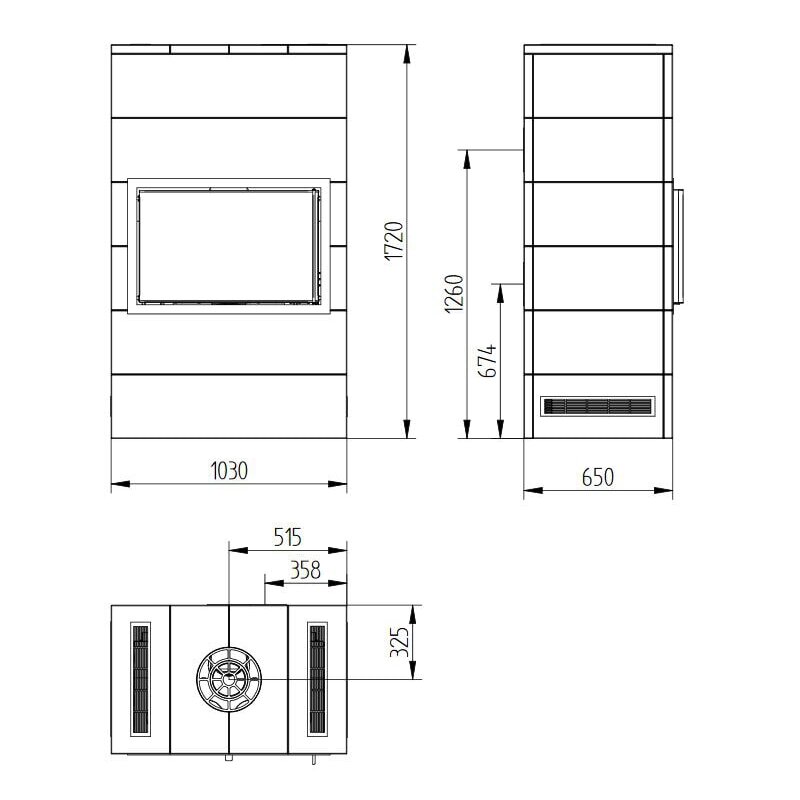 Kaminbausatz Jydepejsen Sigma Titan 3 Tulikivi- Speckstein - 7 kW
