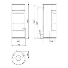 Kaminofen SCAN 83-1, Griff und Leisten schwarz - 5 kW (RLU)