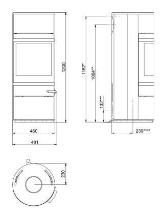 Kaminofen SCAN 83-1, Griff und Leisten schwarz - 5 kW (RLU)