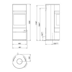 Kaminofen SCAN 83-2 - Griff und Leisten Alu - 5 kW (RLU)