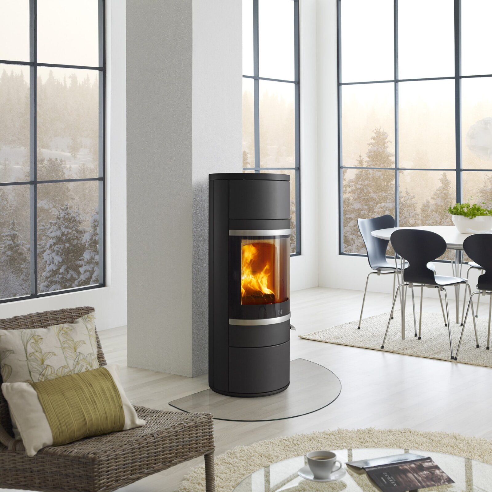 Kaminofen SCAN 83-2 - Griff und Leisten Alu - 5 kW (RLU)