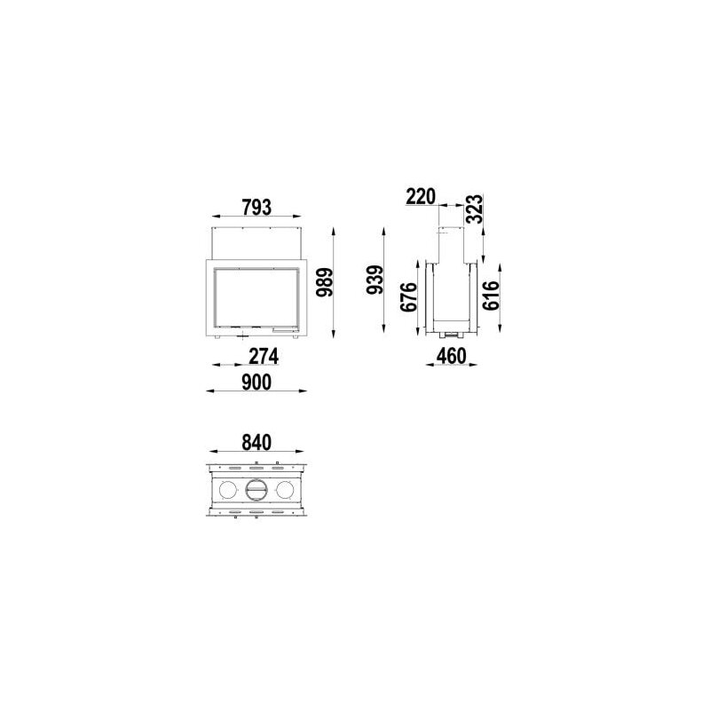 Kamineinsatz SCAN DSA 12 - 9 kW - Schwarz