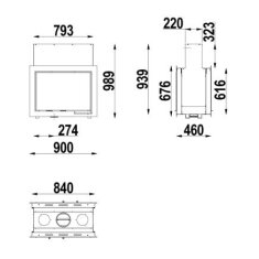 Kamineinsatz SCAN DSA 12 - 9 kW - Schwarz