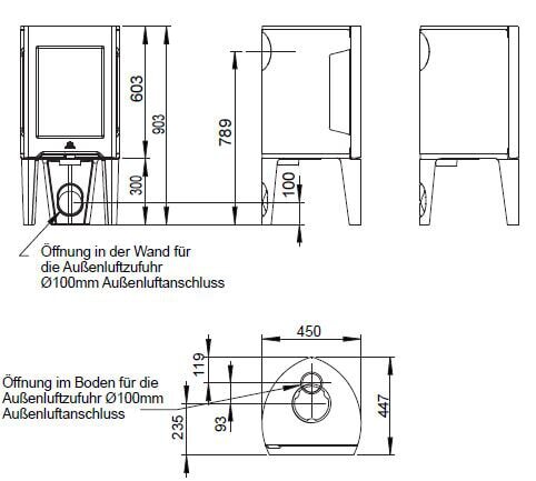 Kaminofen Gussofen Jotul F 162 - 5 kW - schwarz lackiert (BP)