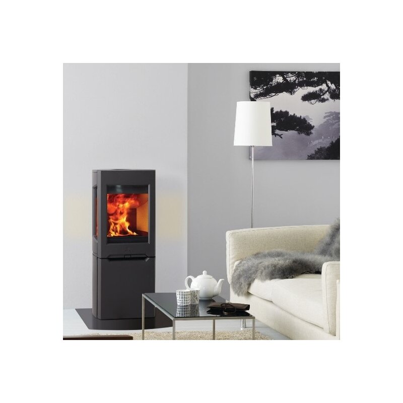 Kaminofen Gussofen Jotul F 165 - Gusssockel mit Seitenfenstern - 5 kW - schwarz lackiert (BP)