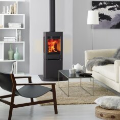 Kaminofen Gussofen Jotul F 165 - Gusssockel mit Seitenfenstern - 5,5 kW - schwarz lackiert (BP)