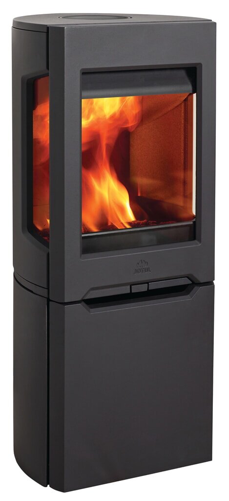 Kaminofen Gussofen Jotul F 165 - Gusssockel mit Seitenfenstern - 5 kW - schwarz lackiert (BP)