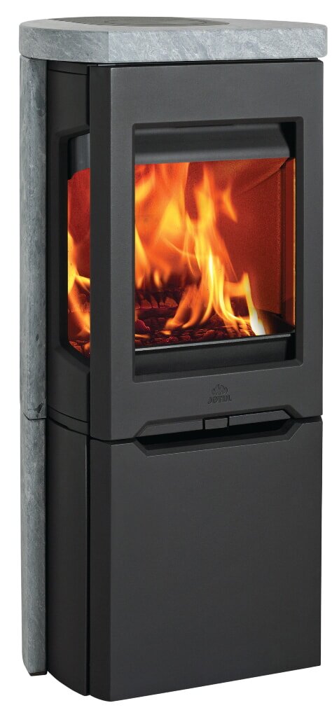Kaminofen Gussofen Jotul F 165 - Gusssockel mit Seitenfenstern - 5 kW - schwarz lackiert (BP)