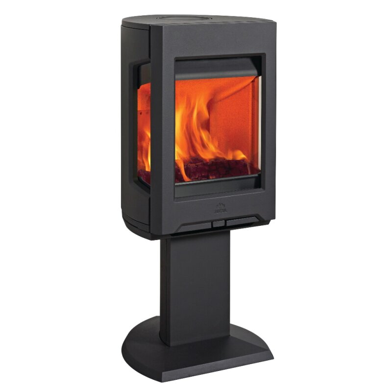 Kaminofen Gussofen Jotul F 167 Säulenfuß mit Seitenfenstern - 5 kW - schwarz lackiert (BP)
