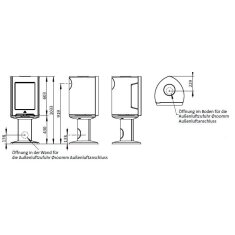 Kaminofen Gussofen Jotul F 167 Säulenfuß mit Seitenfenstern - 5 kW - schwarz lackiert (BP)