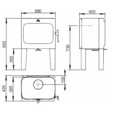 Kaminofen Gussofen Jotul F 305 LL (mit langen Beinen) - 7 kW