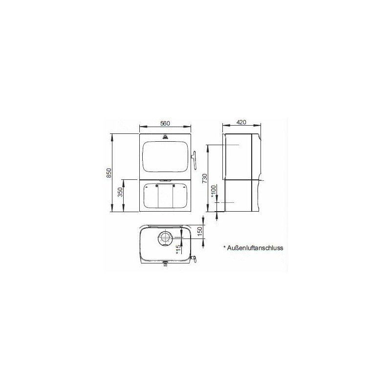 Kaminofen Gussofen Jotul F 305 B R (Hitzeschutzplatte) mit Sockel - 7 kW - schwarz lackiert (BP)