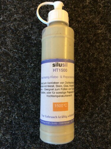 Hochtemperaturkleber / Reparaturmasse Silusil HT1500, 100 ml Flasche, beständig bis 1.500 °C