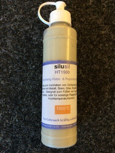Hochtemperaturkleber / Reparaturmasse Silusil HT1500, 100 ml Flasche, beständig bis 1.500 °C