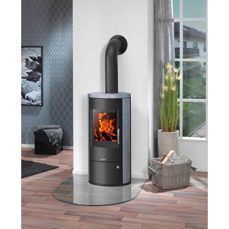 Kaminofen Justus Austin 5 - 5 kW - Stahl Schwarz - Verkleidung Speckstein