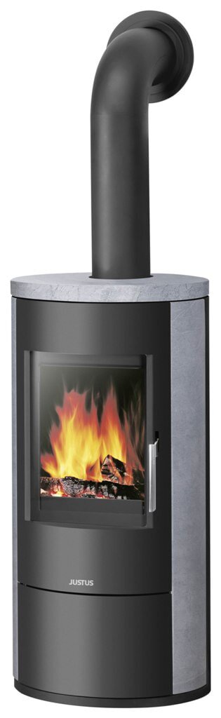 Kaminofen Justus Austin 5 - 5 kW - Stahl Schwarz - Verkleidung Speckstein