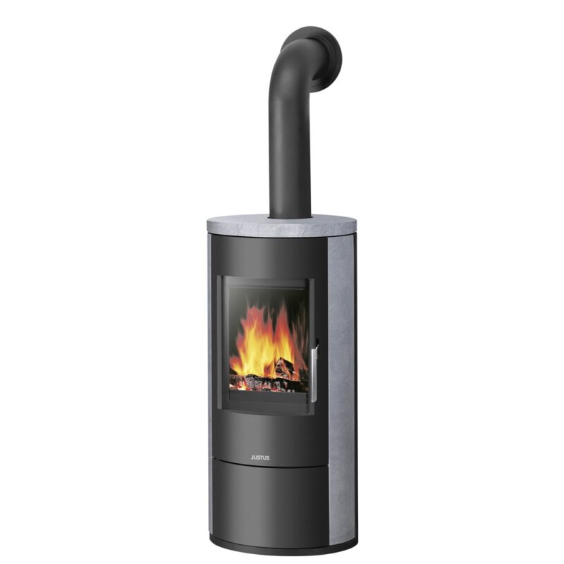 Kaminofen Justus Austin 7 - 7 kW - Stahl Schwarz - Speckstein