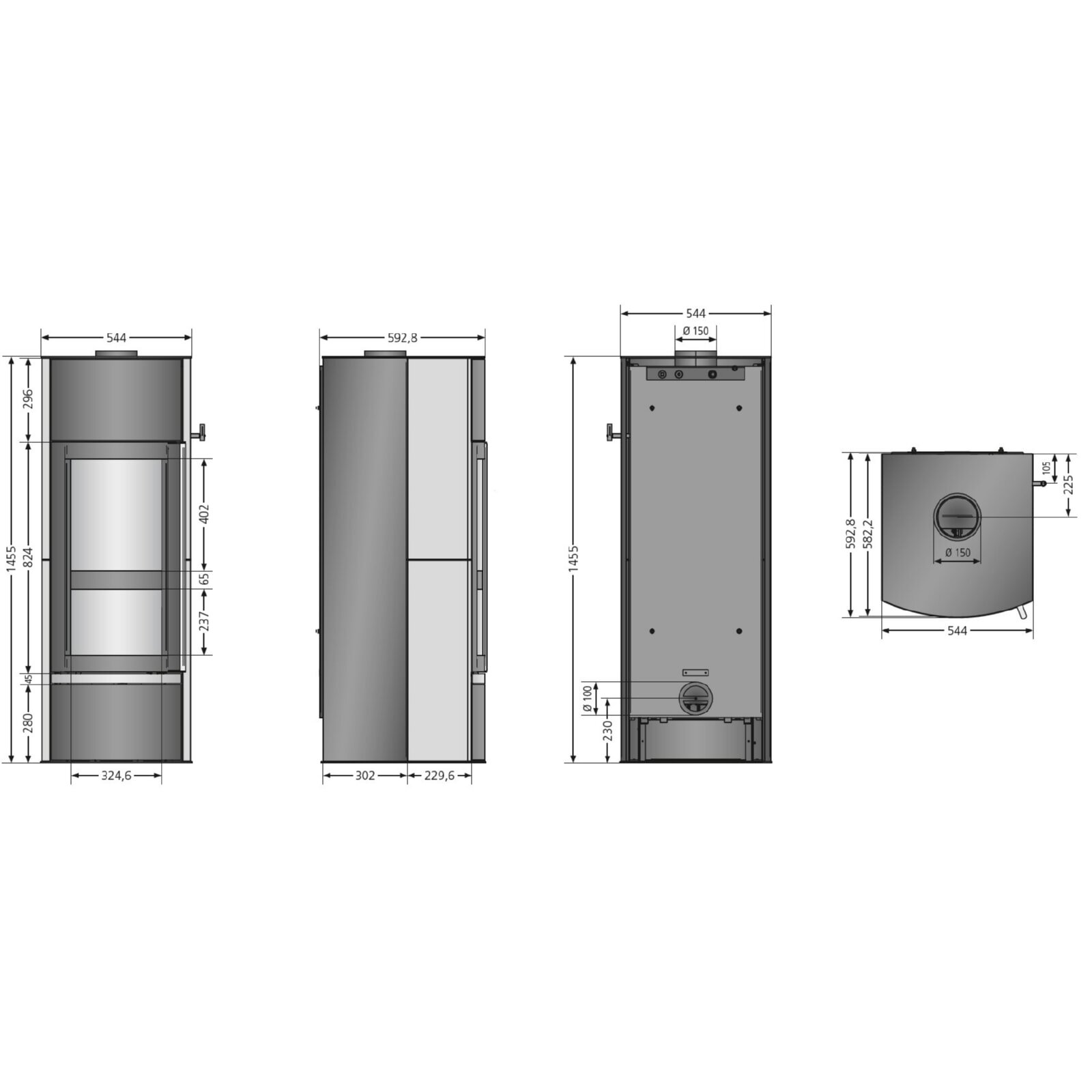 Kaminofen wassergeführt Oranier Hektos Aqua - 10,5 kW