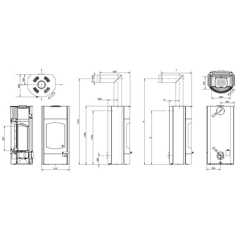 Kaminofen Austroflamm Koko Xtra 2.0 (Wärmespeicherung) - 7,5 kW