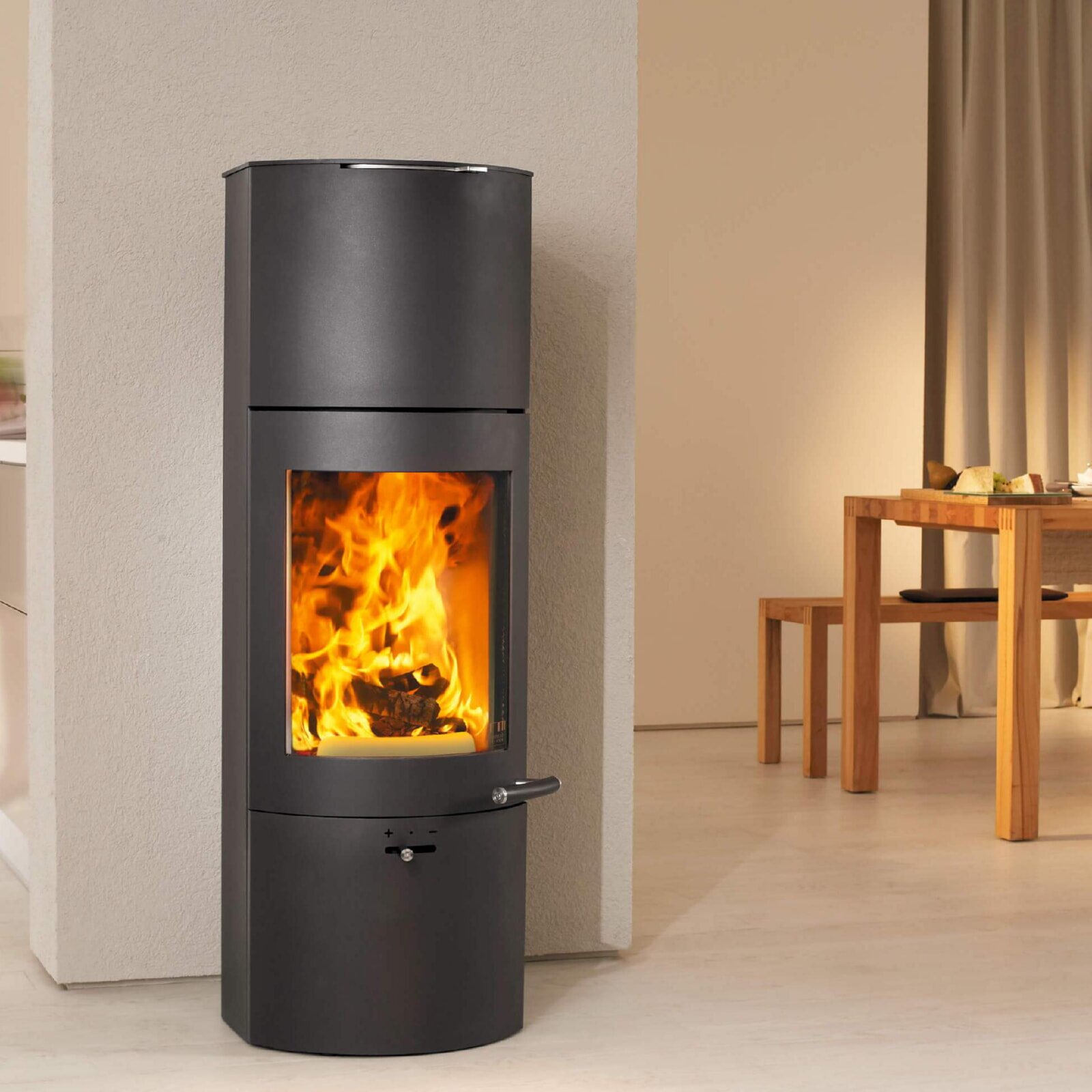 Kaminofen Austroflamm Tower Xtra 2.0 - 4 kW - Gussgrau (Wärmespeicherung)