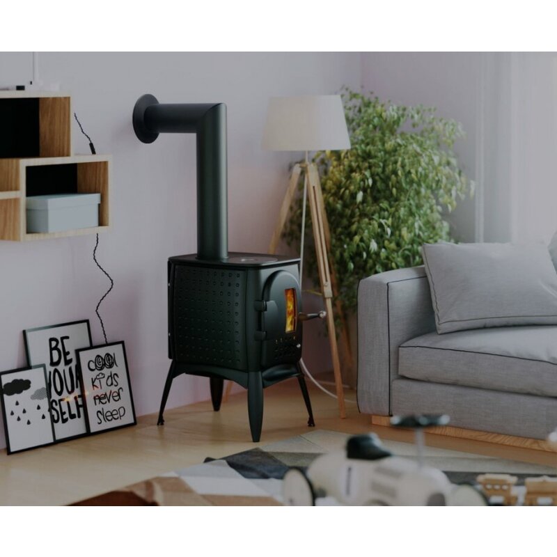 Kaminofen Guss Austroflamm G1 - mit Konvektionsmantel Guss - 6 KW - Anthrazit