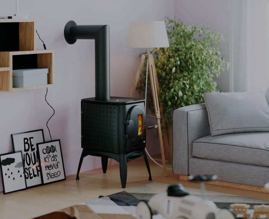 Kaminofen Guss Austroflamm G1 - mit Konvektionsmantel Guss - 6 KW - Anthrazit