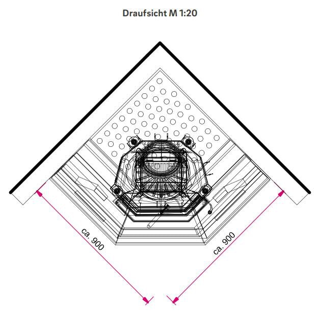 Kaminbausatz Camina S4 Eck - 7 kW - Speicherkamin
