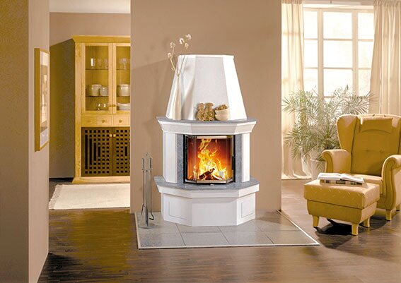 Kaminbausatz Camina S4 Eck - 7 kW - Speicherkamin