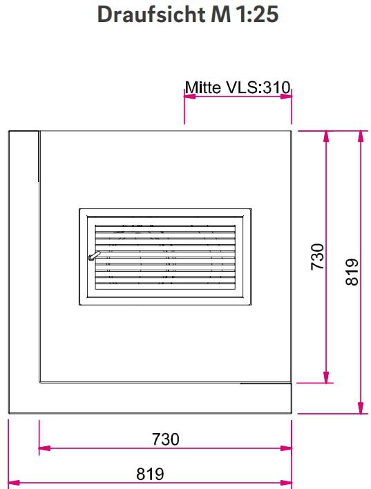 Kaminbausatz Camina S9 Kurz - 7 kW - Speicherkamin