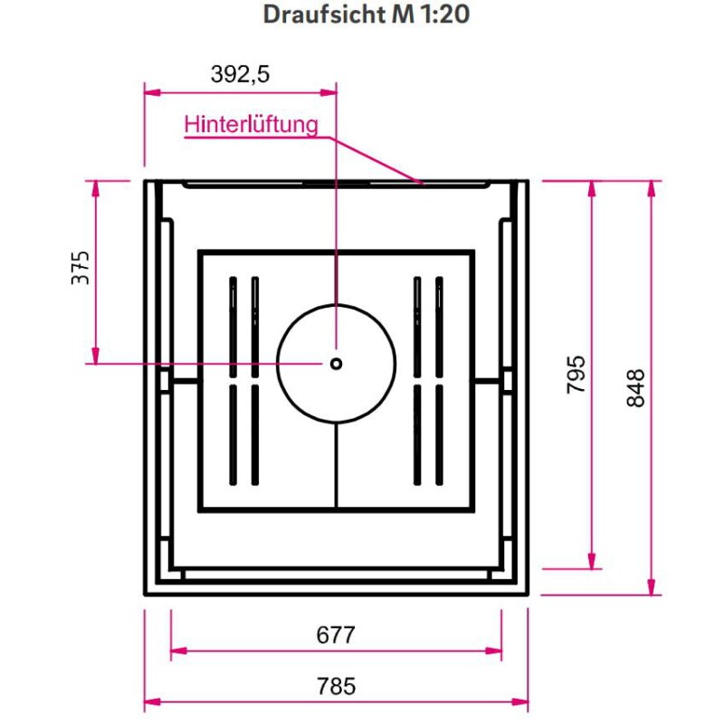 Kaminbausatz Camina S15 - 9 kW - Speicherkamin